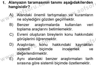 Aof Sosyal Bilimlerde Arastirma Yontemleri Dersi 2016 2017 Yili Final Donem Sonu Sinavi Aof Soru