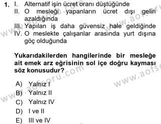 Aof Calisma Ekonomisi Dersi 2017 2018 Yili Vize Ara Sinavi Aof Soru