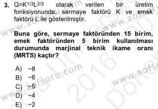 Aof Matematiksel Iktisat Dersi 2016 2017 Yili Final Donem Sonu Sinavi Aof Soru