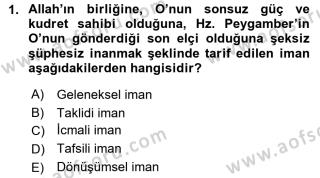 islam inanç esasları çıkmış sorular