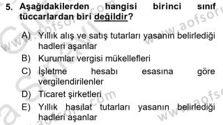 aof turk vergi sistemi dersi 2019 2020 yili vize ara sinavi aof soru