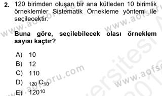 Aof Saglik Alaninda Istatistik Dersi 2017 2018 Yili Final Donem Sonu Sinavi Aof Soru