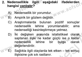 Aof Saglik Hizmetlerinde Arastirma Ve Degerlendirme Dersi 2018 2019 Yili 3 Ders Sinavi Aof Soru