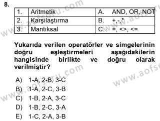 aof islem tablosu programlama dersi 2018 2019 yili donem sonu sinavi aof soru