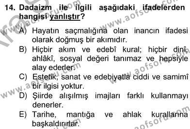 Yeni Türk Edebiyatına Giriş 2 Dersi Ara Sınavı Deneme Sınav Soruları 14. Soru