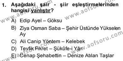 Yeni Türk Edebiyatına Giriş 2 Dersi 2013 - 2014 Yılı (Vize) Ara Sınav Soruları 1. Soru