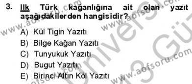 VIII-XIII. Yüzyıllar Türk Edebiyatı Dersi 2012 - 2013 Yılı (Vize) Ara Sınav Soruları 3. Soru