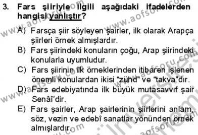 VIII-XIII. Yüzyıllar Türk Edebiyatı Dersi 2012 - 2013 Yılı (Final) Dönem Sonu Sınav Soruları 3. Soru