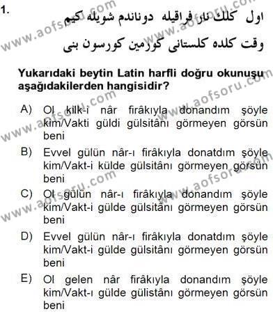 XIX. Yüzyıl Türk Edebiyatı Dersi 2015 - 2016 Yılı (Vize) Ara Sınav Soruları 1. Soru