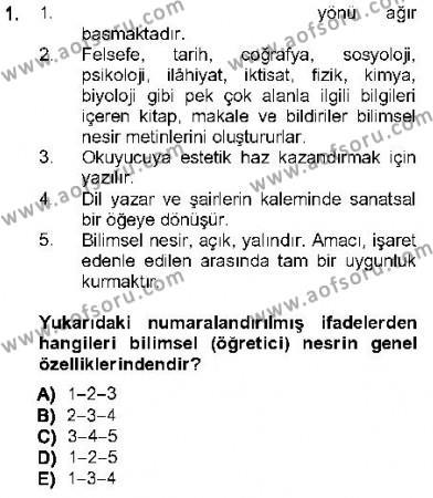 Cumhuriyet Dönemi Türk Nesri Dersi 2012 - 2013 Yılı (Final) Dönem Sonu Sınav Soruları 1. Soru