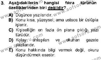 Cumhuriyet Dönemi Türk Nesri Dersi 2012 - 2013 Yılı (Final) Dönem Sonu Sınav Soruları 3. Soru