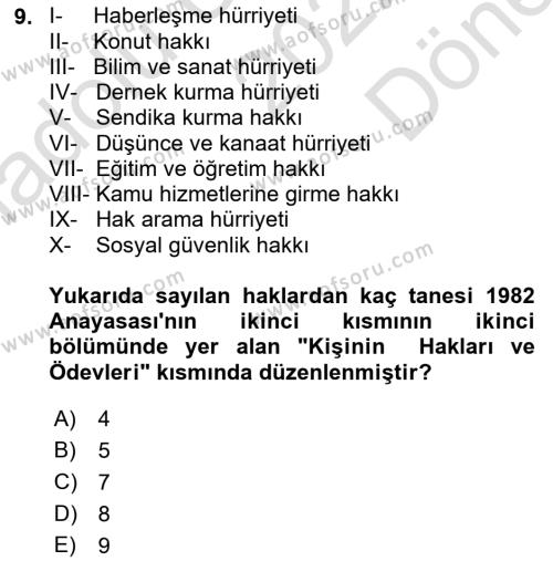 AÖF Hukukun Temel Kavramları Dersi 2022 - 2023 Yılı Dönem Sonu Sınavı ...