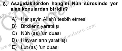 A F Tefsir Dersi 2019 2019 Yl Yaz Okulu Snav A F Soru