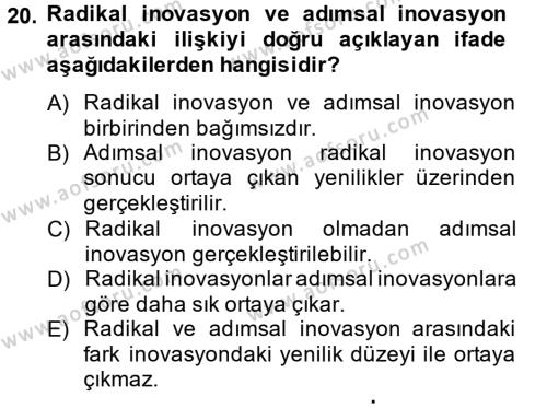 AÖF Girişimcilik Dersi 2012 - 2013 Yılı (Vize) Ara Sınavı - AÖF Soru