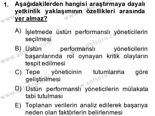 Performans ve Kariyer Yönetimi Dersi 2014 - 2015 Yılı (Vize) Ara Sınav Soruları 1. Soru