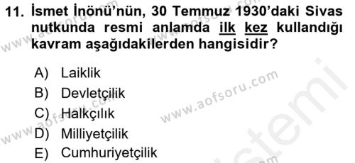 Türkiye Cumhuriyeti İktisat Tarihi Dersi Ara Sınavı Deneme Sınav Soruları 11. Soru