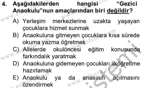 Türk Eğitim Tarihi Dersi 2012 - 2013 Yılı (Vize) Ara Sınav Soruları 4. Soru