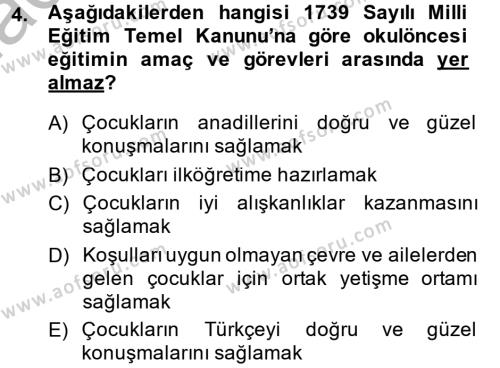 Türk Eğitim Tarihi Dersi 2013 - 2014 Yılı (Vize) Ara Sınav Soruları 4. Soru