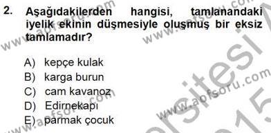 Türkçe Cümle Bilgisi 1 Dersi 2014 - 2015 Yılı (Final) Dönem Sonu Sınav Soruları 2. Soru