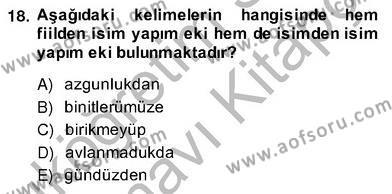 XIV-XV. Yüzyıllar Türk Dili Dersi Ara Sınavı Deneme Sınav Soruları 18. Soru