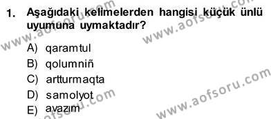 Çağdaş Türk Yazı Dilleri 2 Dersi 2013 - 2014 Yılı (Vize) Ara Sınav Soruları 1. Soru