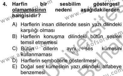 Genel Dilbilim 2 Dersi 2012 - 2013 Yılı (Vize) Ara Sınav Soruları 4. Soru