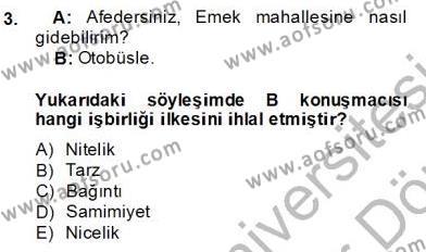 Genel Dilbilim 2 Dersi 2013 - 2014 Yılı (Final) Dönem Sonu Sınav Soruları 3. Soru