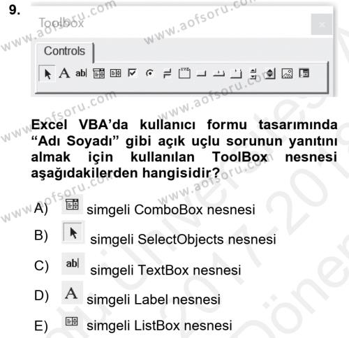 AÖF İşlem Tablosu Programlama Dersi Dönem Sonu Sınavı Deneme Sınav ...