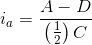 i_{a}=frac{A-D}{left ( frac{1}{2} right )C}